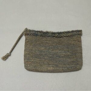 Woven Clutch with Textured Trim